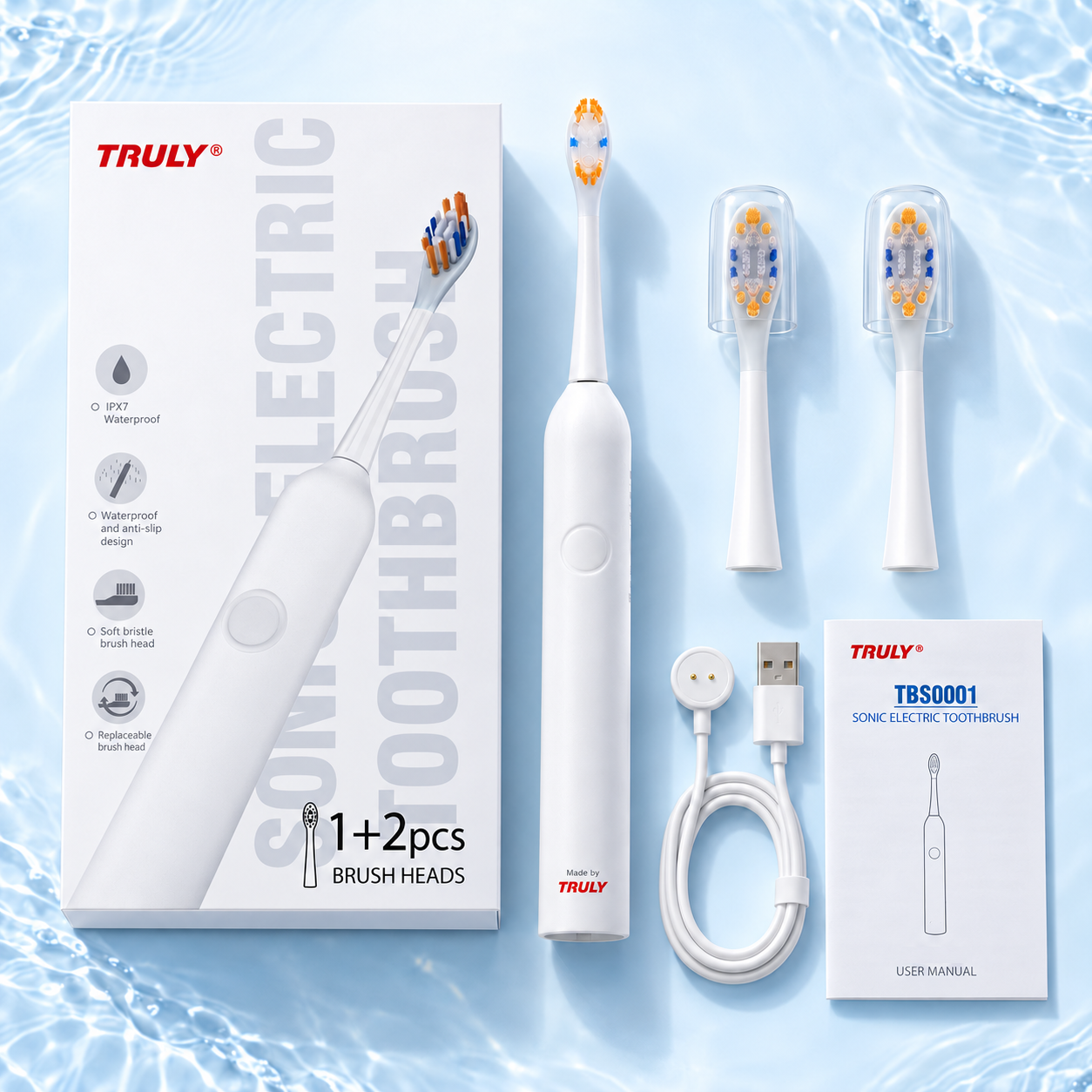 TRULY everyday sonic toothbrush range with English packaging